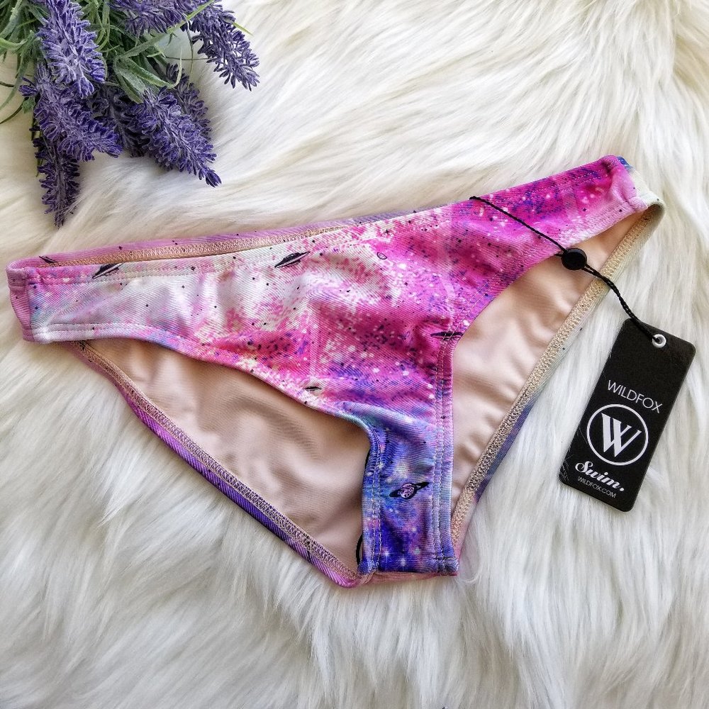 WILDFOX Sz XS Space Cadet Purple Hipster Full Bikini Bottoms Swim NWT #1642
